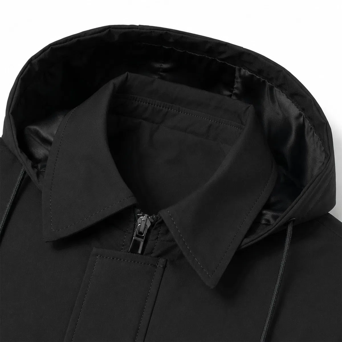 Allthemen Herren Trenchcoat mit Kapuze Übergangsjacke Winddicht Mantel Herbst Fruhling Jacke Business Casual