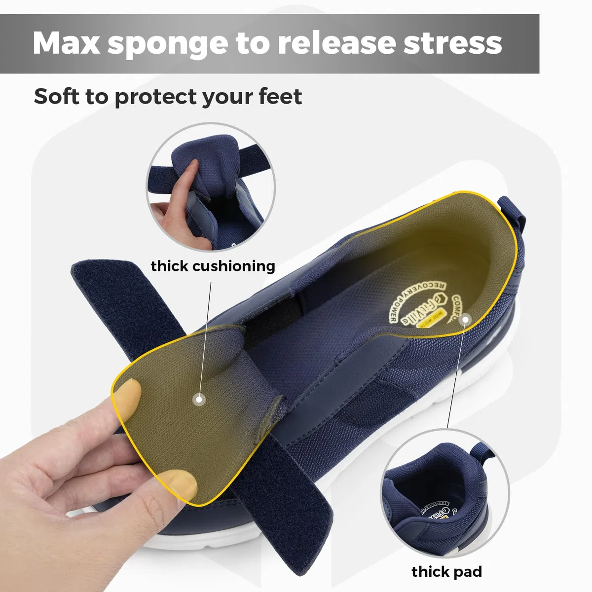 FitVille StrapEase V4 Schuhe Herren Extra Weit mit Klettverschluss überbreite weiche EasyTop Wings