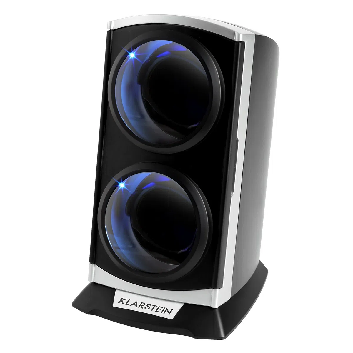 Klarstein Uhrenbeweger, Automatik-Uhrenbeweger, Watch Winder, Uhrenbeweger für Automatikuhren, Automatischer Uhrenbeweger mit Platz für 2 Uhren, LED Beleuchtung, 3 Drehmodi, 4 Rotation