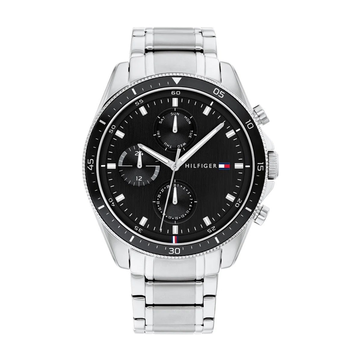Tommy Hilfiger Multi Zifferblatt Quarz Uhr für Herren mit Edelstahl-und Lederarmband