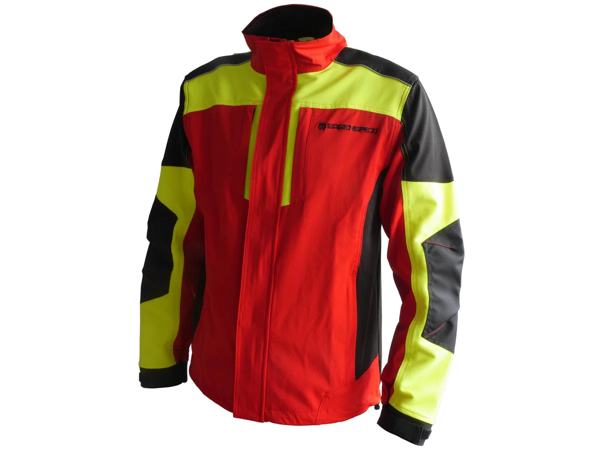 Sägenspezi Forstjacke S1 Ultra rot/neon gelb/schwarz
