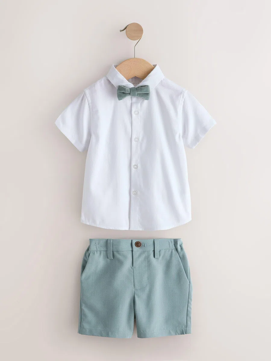 NEXT Jungen Weste, Hemd, Shorts und Krawatte im Set