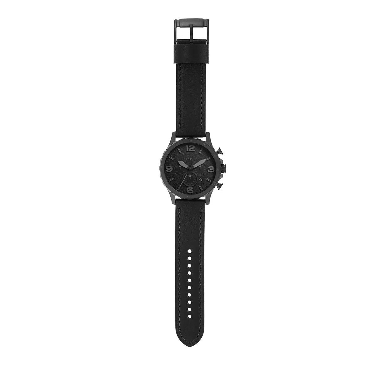 Fossil Nate Uhr für Herren, Quarzwerk Chronograph mit Edelstahl- oder Lederarmband