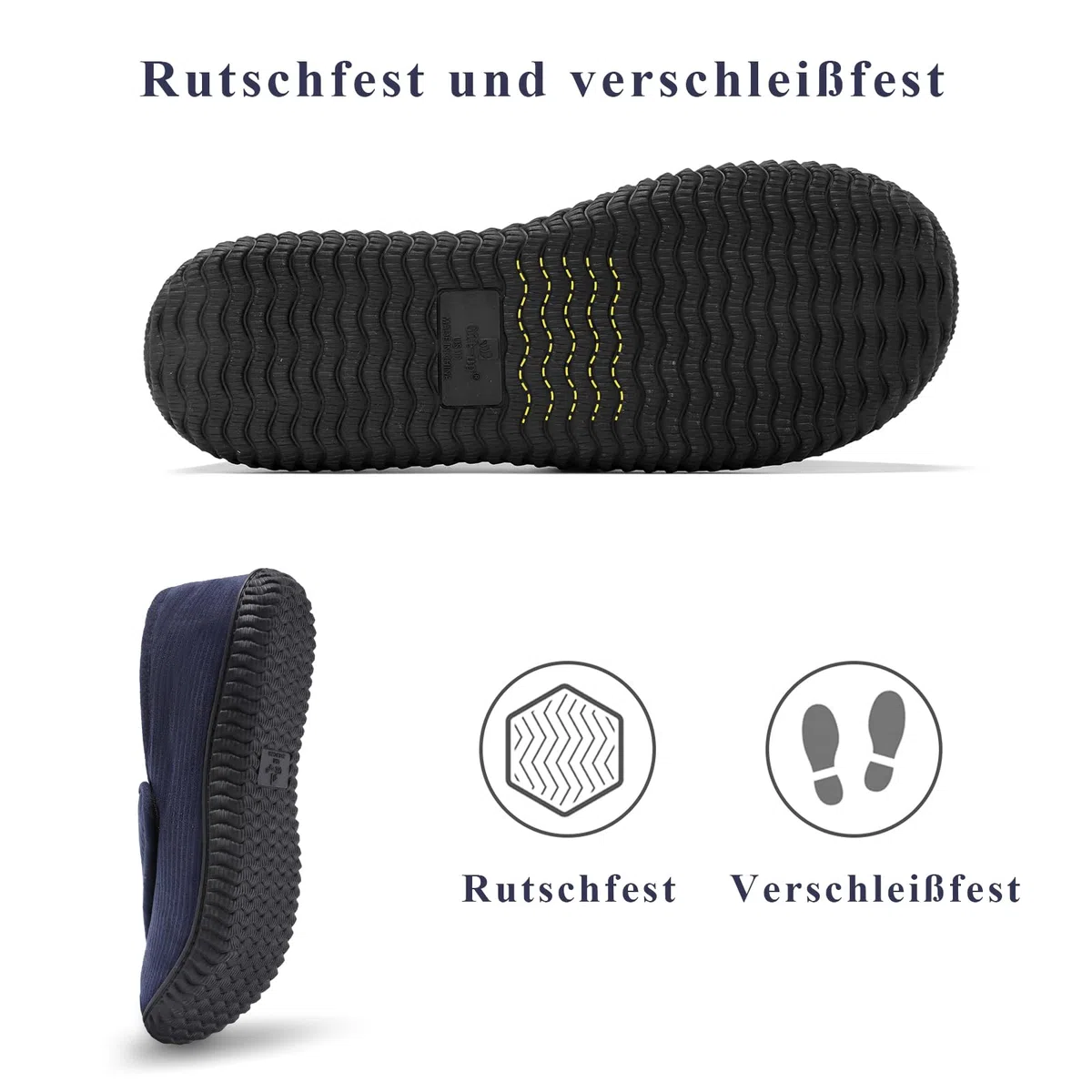 Git-up Herren Diabetiker Hausschuhe Schuhe Arthritis Ödem Verstellbare Verschluss Memory Foam Hausschuhe