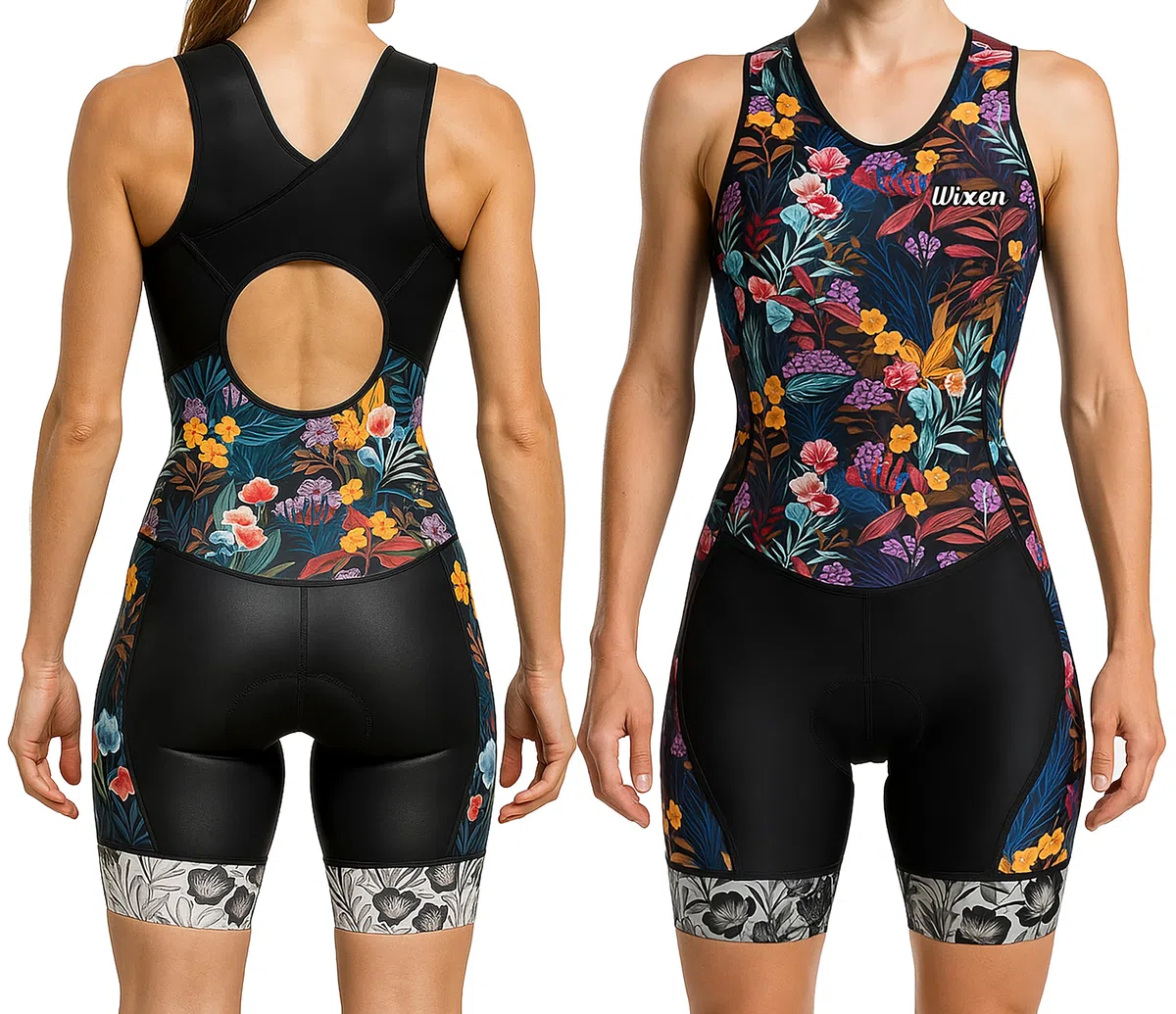 Damen Triathlon Trisuit Blau Ärmellos Racerback Bodysuit Solid Schnelltrocknend