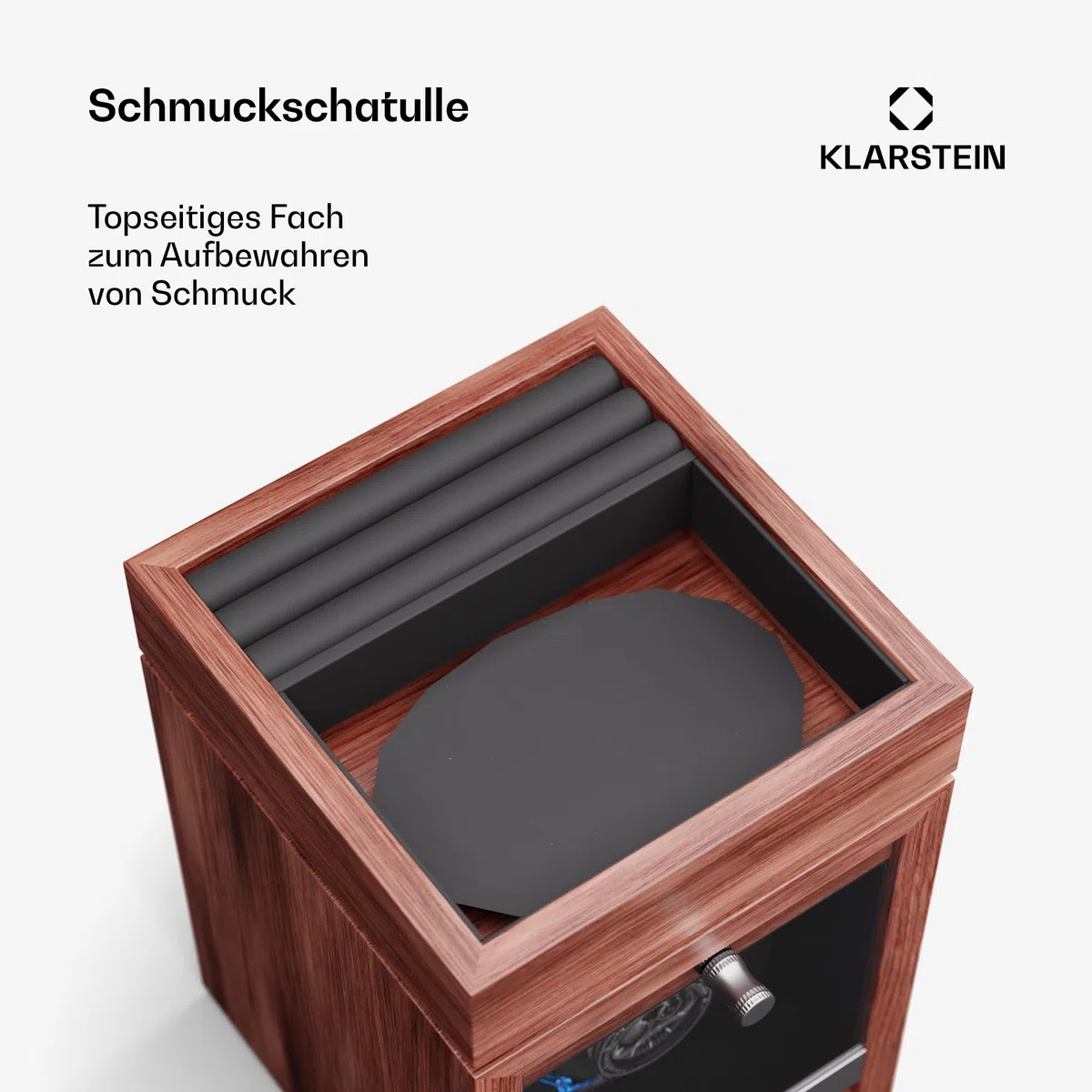 Klarstein Uhrenbeweger für Automatikuhren, Automatik-Uhrenbeweger für 1 Uhr mit Acryl-Tür, Automatischer Blaue LEDs, Watch Winder mit 4 TPD Einstellungen