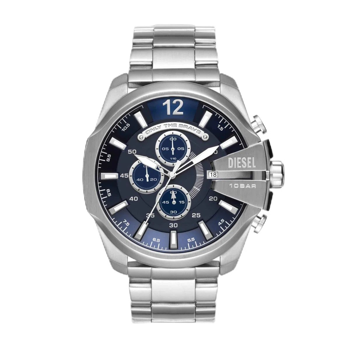 Diesel Mega Chief Uhr für Herren, Chronographenwerk mit Edelstahlarmband