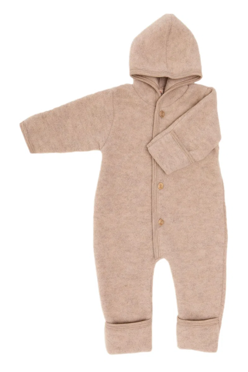 Engel Baby-Overall mit Kapuze Holzknöpfen Umschlag