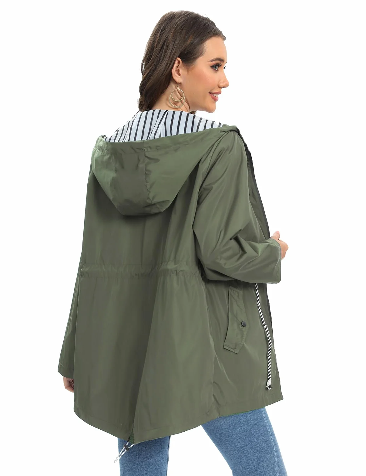 UMIPUBO Regenjacke Damen Wasserdicht Atmungsaktiv Dünne Leichte Outdoorjacke Regenmantel mit Kapuze Faltbar Wanderjacke Fahrradjacke