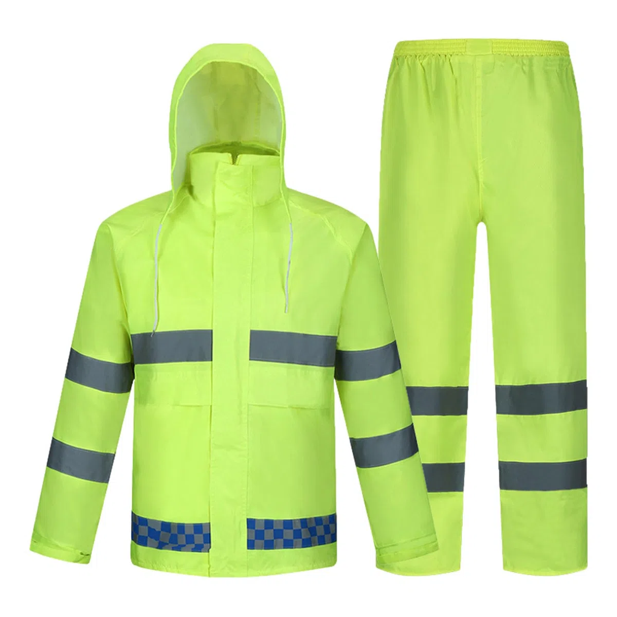 Wasserdichter Regenanzug – verschleißfeste, wasserdichte Regenjacke mit reflektierenden Streifen, bequeme Schutzhose für Damen, Herren, Arbeit