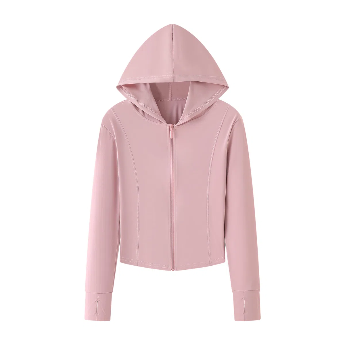 GRECERELLE Elegante Women's Solid Color Zip-Up Hooded Running Jacket - Leichte Sonnenschutz Sommer-Outerwear