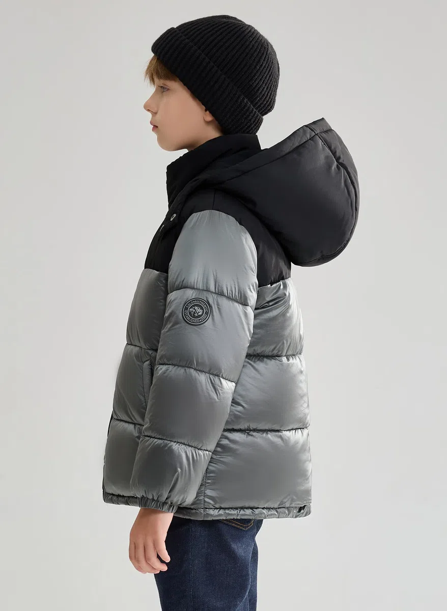 SOLOCOTE Jungen Wintermantel Schwer Wasserabweisend Kapuzen Steppjacke Dick Glänzende Oberbekleidung Kinder Winterjacke