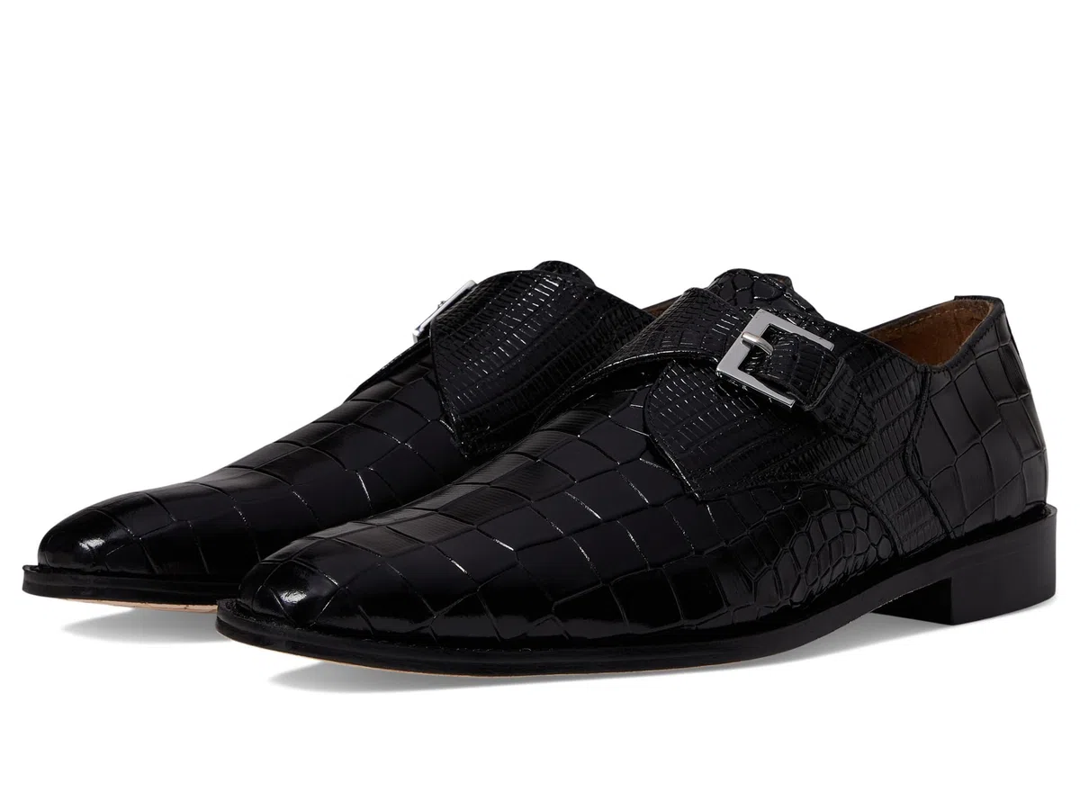 STACY ADAMS Herren Rapino Monk Strap mit einfarbiger Zehenpartie Mönch-Schnallenschuh