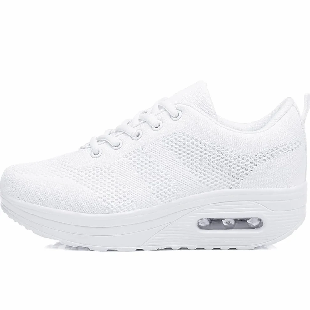 Sisttke Damen Outdoor Leicht Atmungsaktive Plateau Turnschuhe Sportschuhe Mesh Laufschuhe