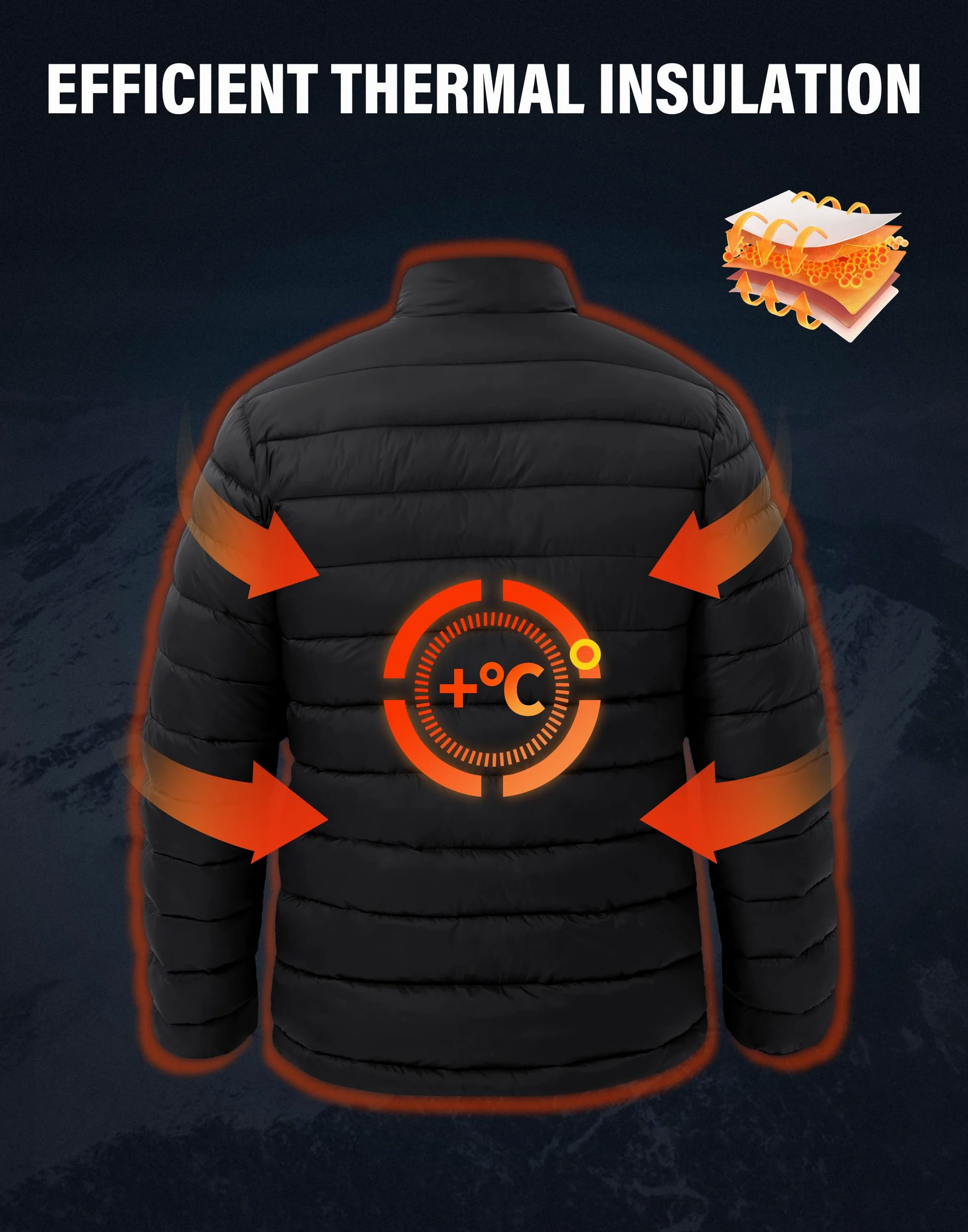 Pioneer Camp Winterjacke Herren Verpackbar Outdoor Wasserdicht Puffer Jacke Mit 4 Taschen für Freizeit, Wandern & Reisen
