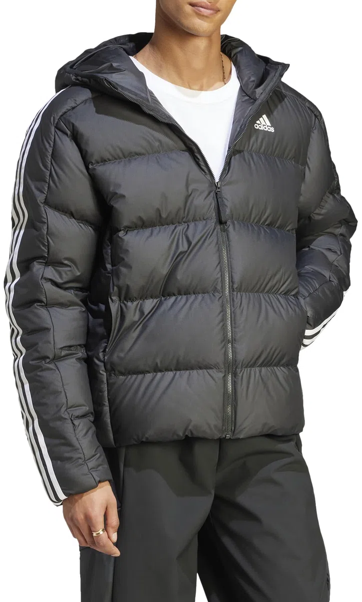 adidas Herren Essentials Midweight Down Hooded Stripes Jacket Daunenjacke (1er Pack)