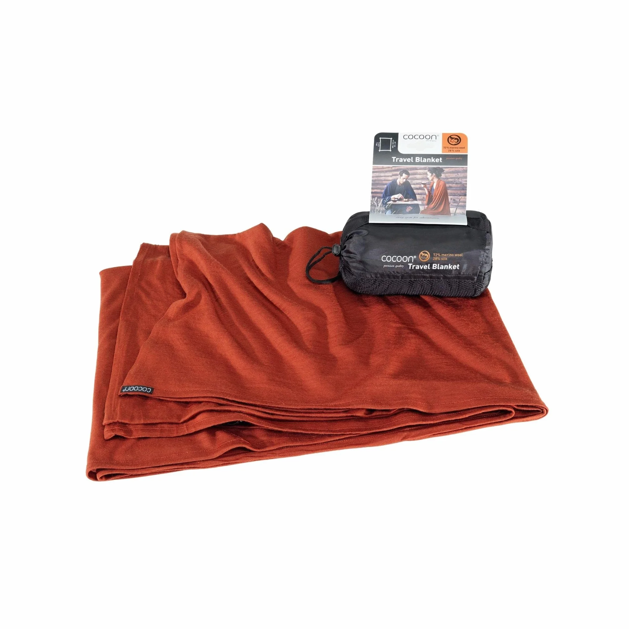 Cocoon Travel Blanket Merinowolle/Seide - Dark Terracotta