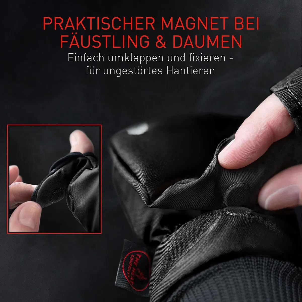 THE HEAT COMPANY - Heat 2 Softshell - Fingerloser Handschuh und Fäustling in einem - Premium Qualität - warme Winterhandschuhe & Fahrradhandschuhe - gegen Kälte bei Sport, Arbeit & Outdoor