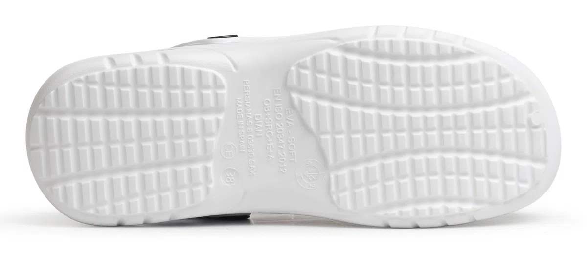 Dian Clog- Ultraleichter, Antibakteriall, Rutschfester Sicherheitstrainer, ideal für Krankenhaus-, Gesundheits-, Küchen- und Reinigungspersonal, Eva Soft Weiß, 41 EU