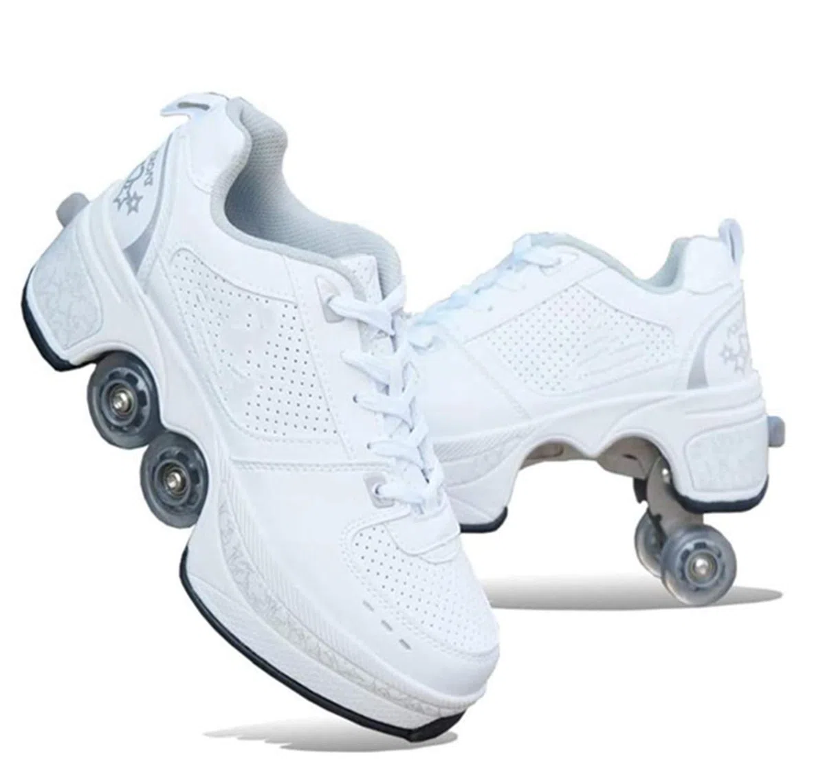 NOLLY Rollschuh Roller Skates Lauflernschuhe,Sneakers,2in1 Mehrzweckschuhe Schuhe Mit Rollen Skateboardschuhe,Inline-Skate,Verstellbare Quad-Rollschuh Stiefel Skateboardschuhe,39