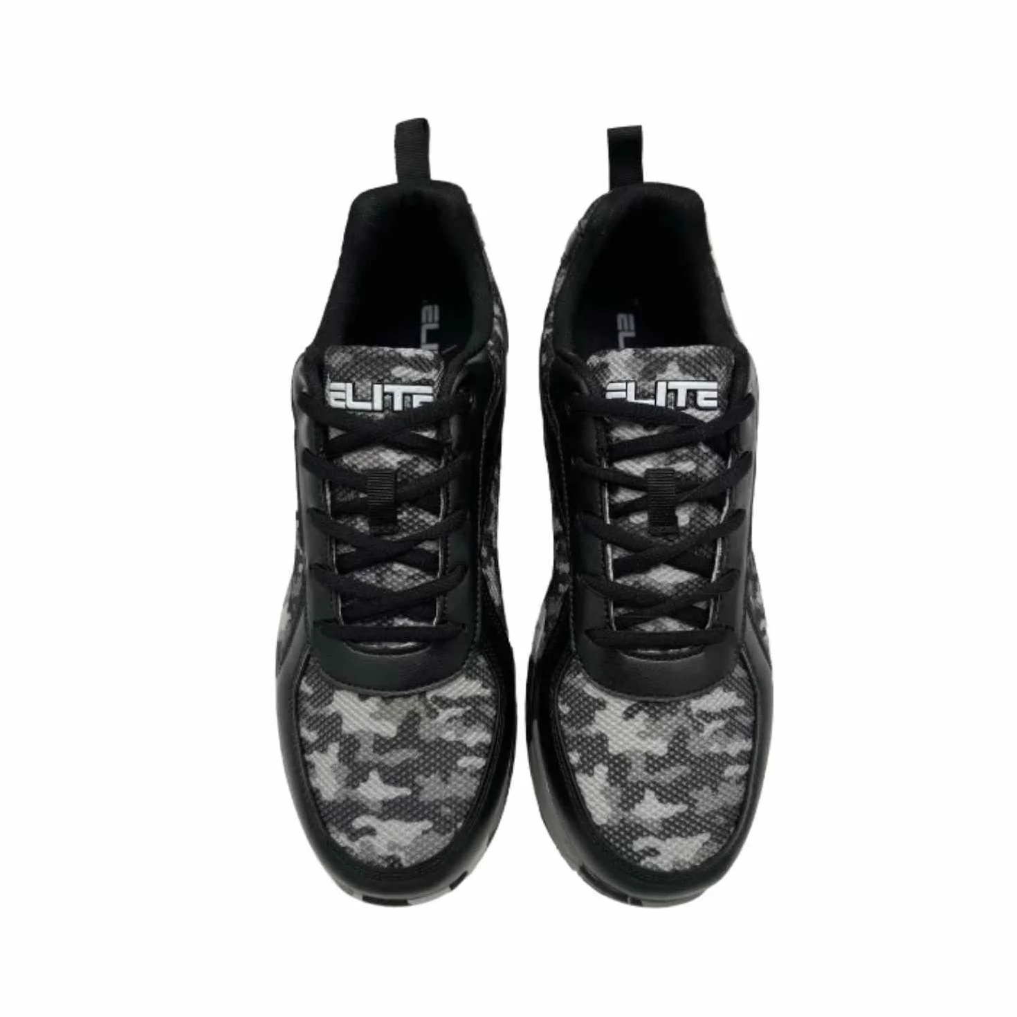 ELITE Pinnacle Bowlingschuhe für Herren – leicht, universelle Gleitsohlen, bequem und leistungssteigernd, Grau, Camo, 48 EU