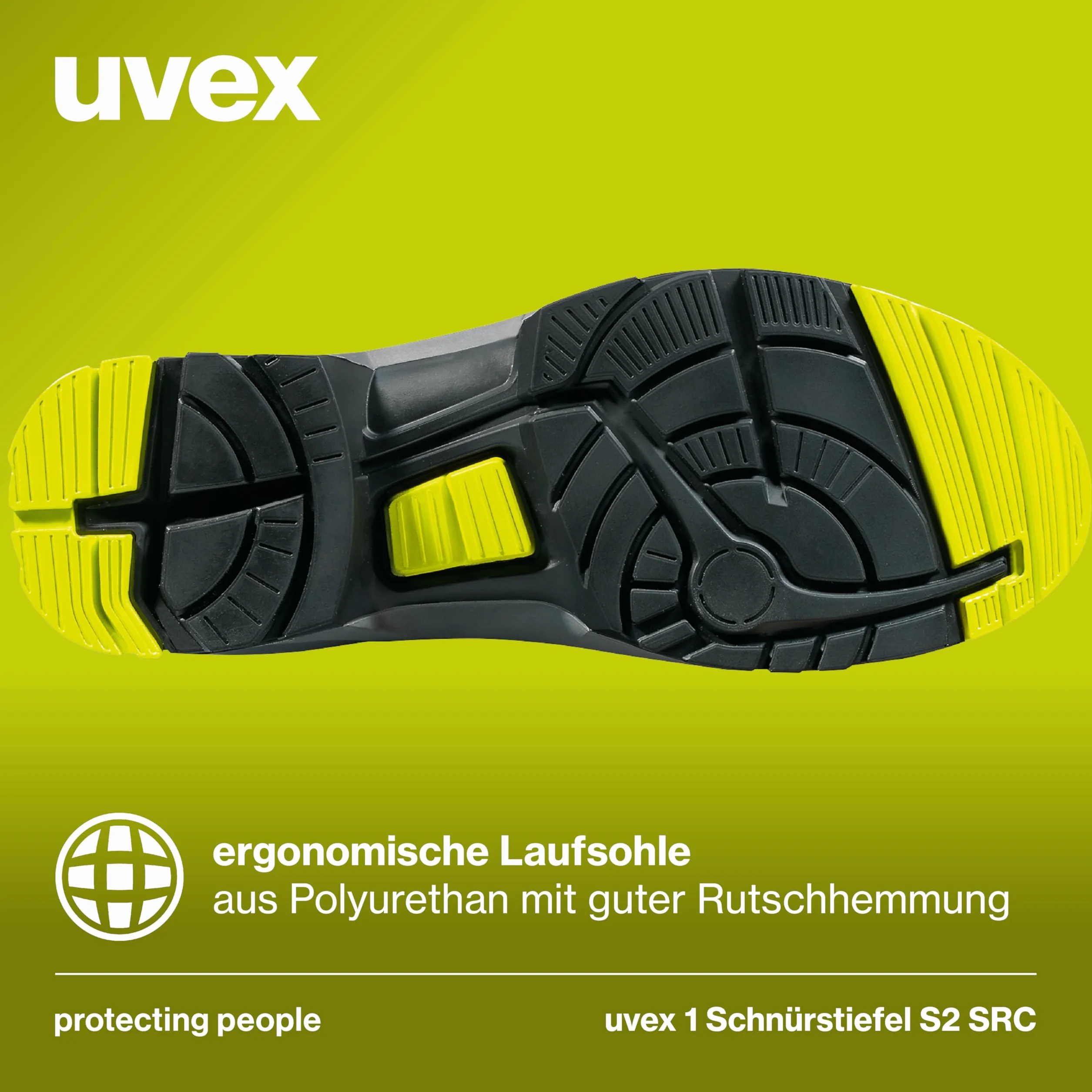 Uvex 1 Arbeitsstiefel - S2-Sicherheitsstiefel SRC ESD - Schwarz