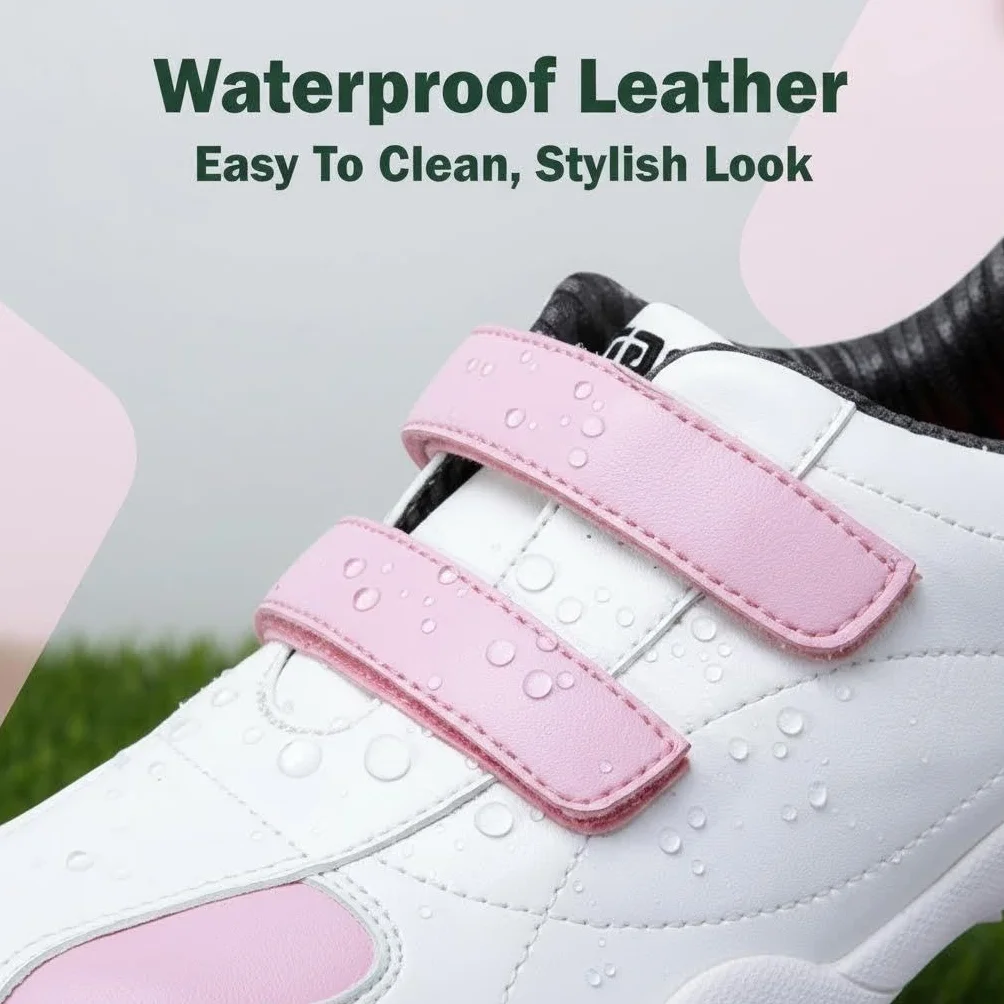 PGM Damen Golfschuhe Wasserdicht Spikeless mit Klettverschluss