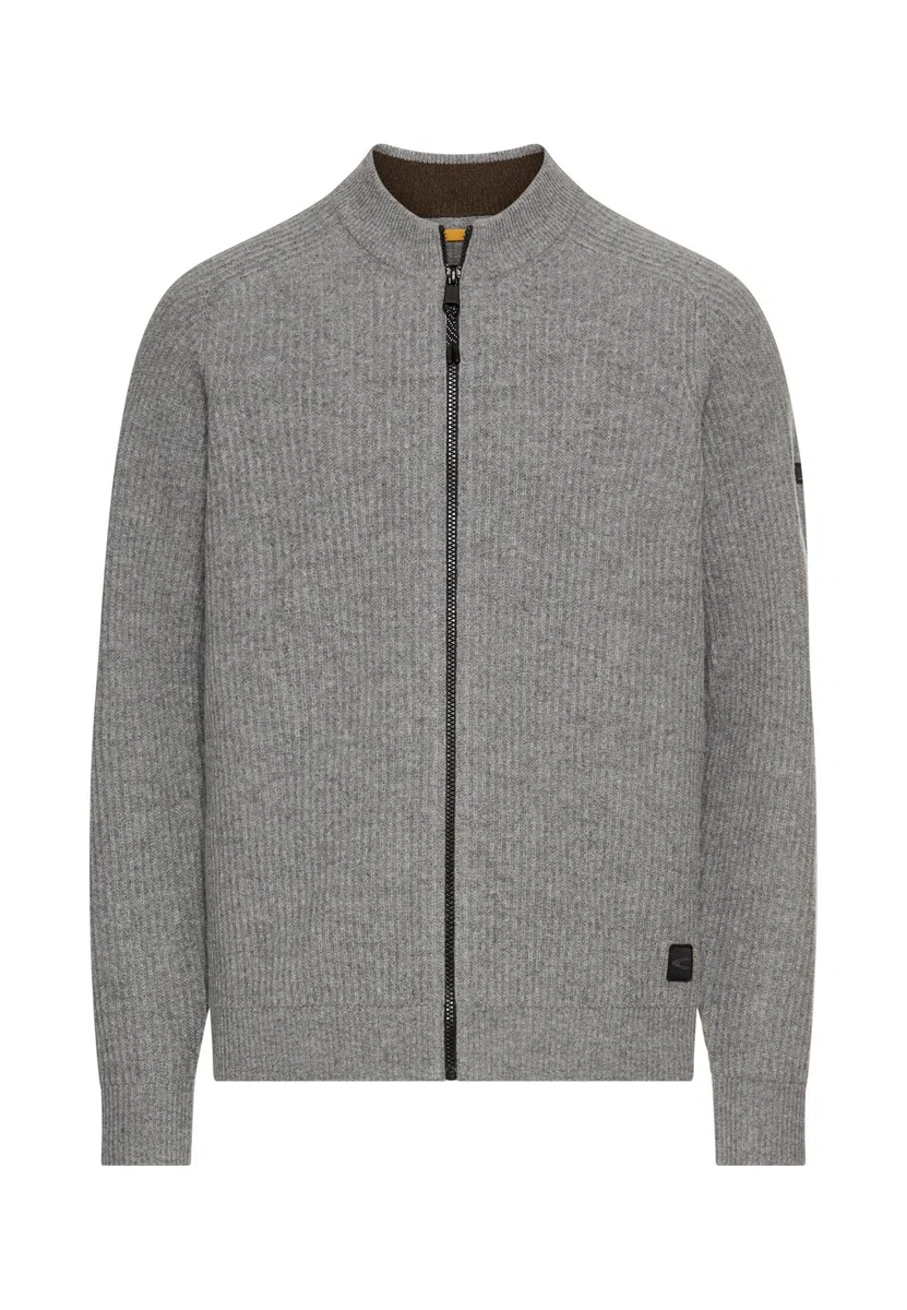 camel active Herren Strickjacke aus Reiner Lammwolle