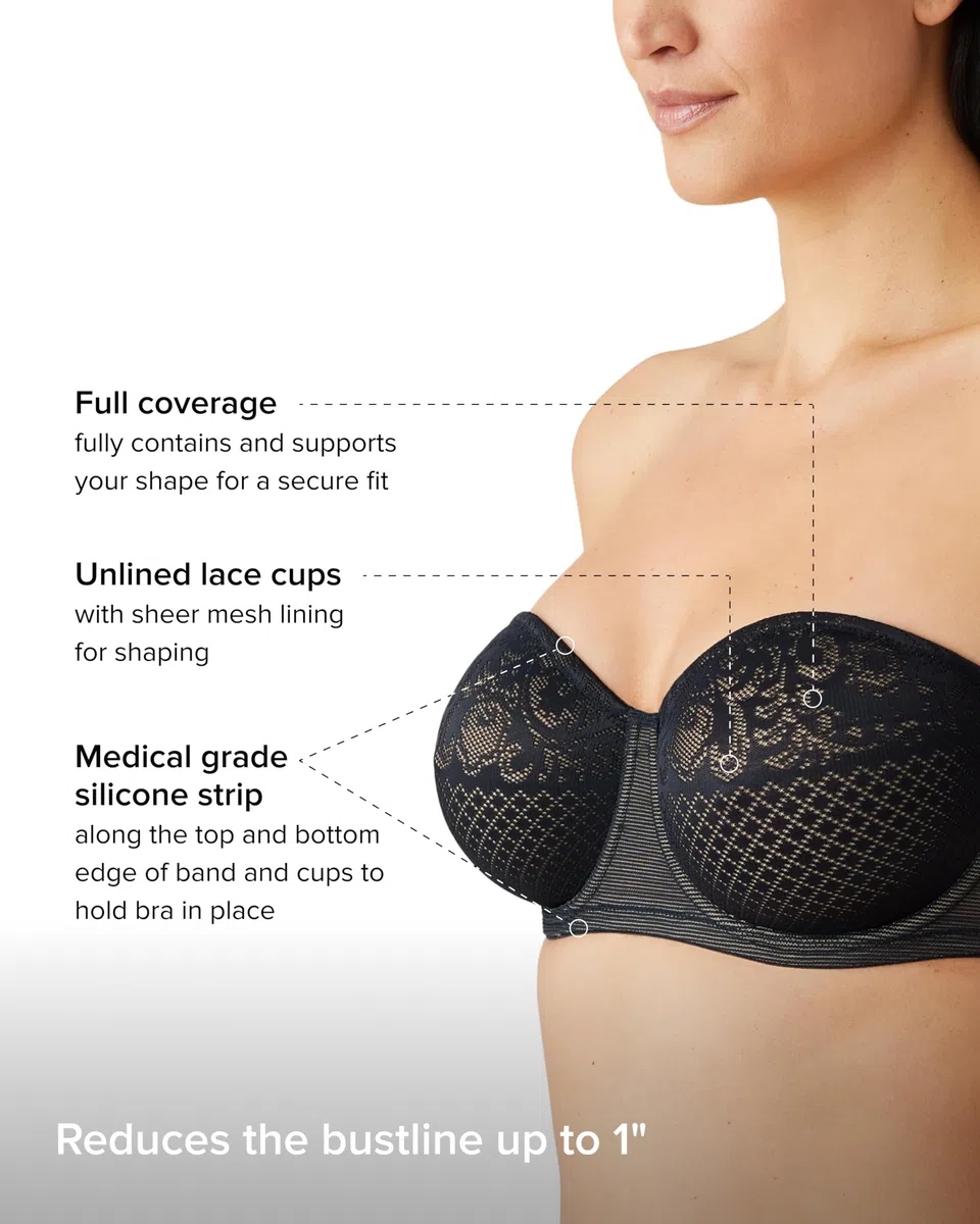 Wacoal Damen Visual Effects Strapless Minimizer Bra Geformter BH, Undurchsichtige