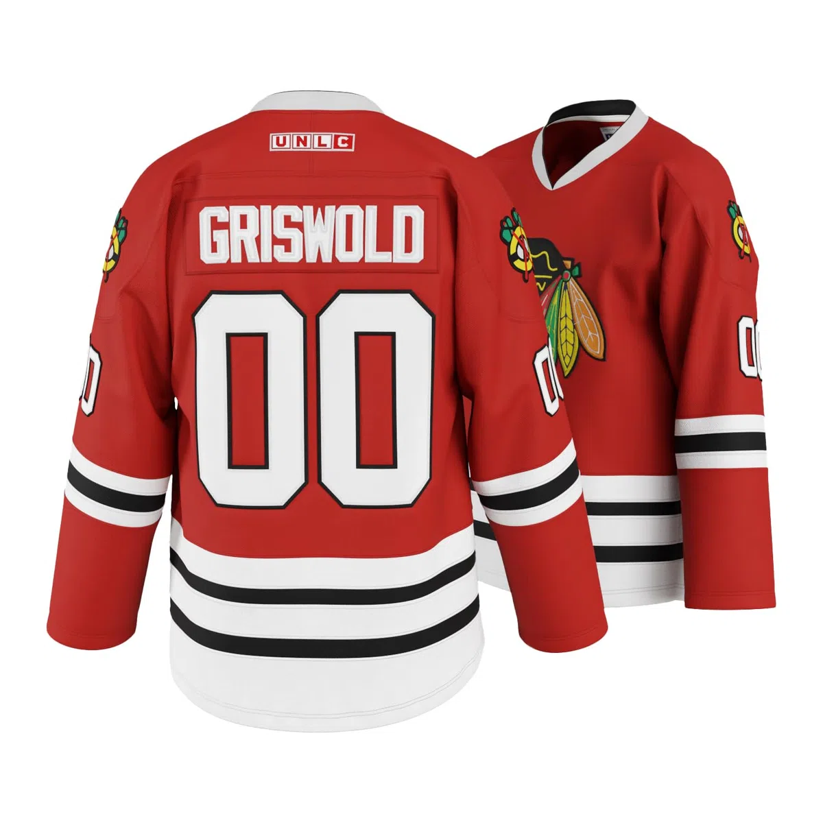 Youth Clark Griswold #00 X-Mas Christmas Vacation Movie Eishockey-Trikot, Rot
