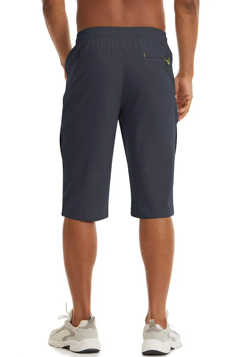 TACVASEN Herren Kurze Wanderhose 3/4 Hose Schnelltrocknende Sport Shorts mit Reißverschlusstasche