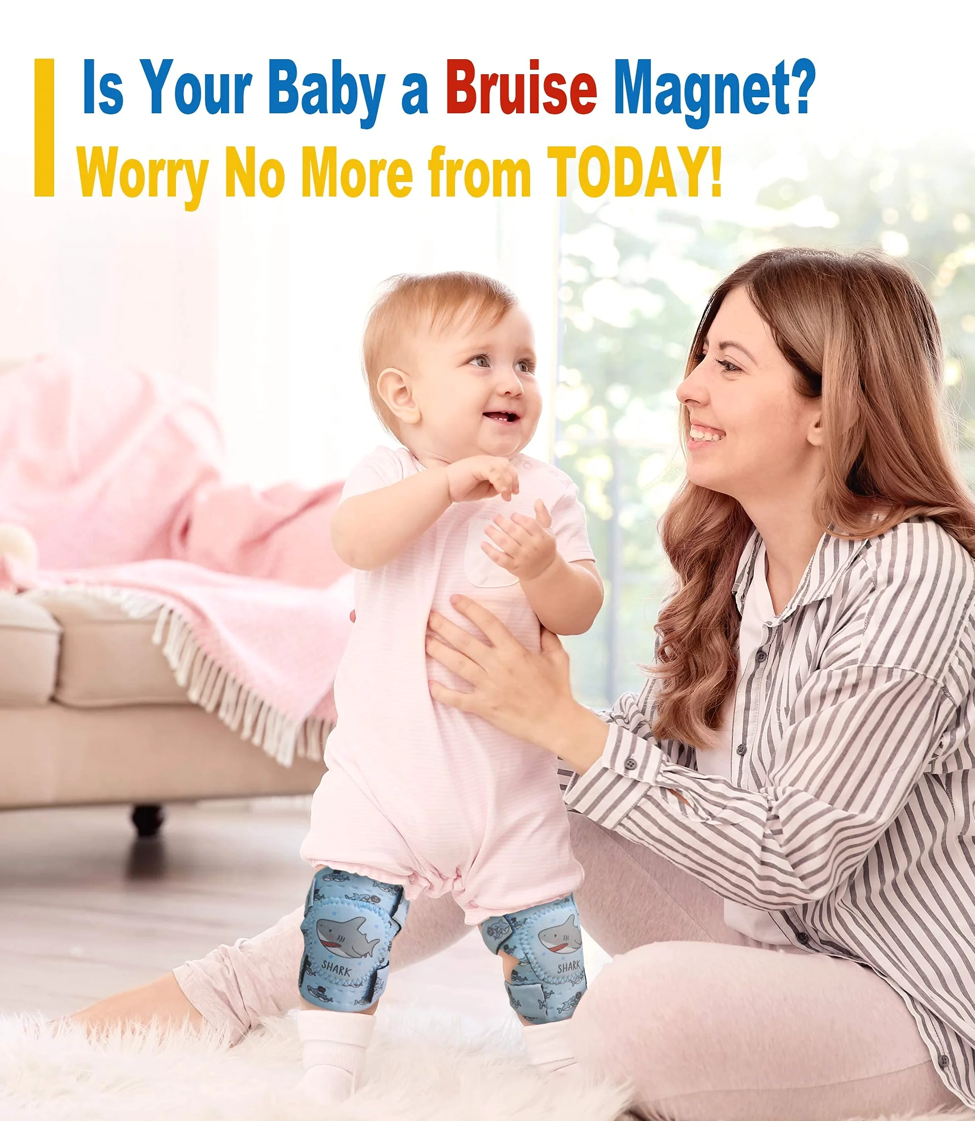 Simply Kids Knieschoner Baby Krabbeln (2 Paar) I Krabbelstrumpfhose, Krabbelhilfe für Babys Mädchen Junge Kind