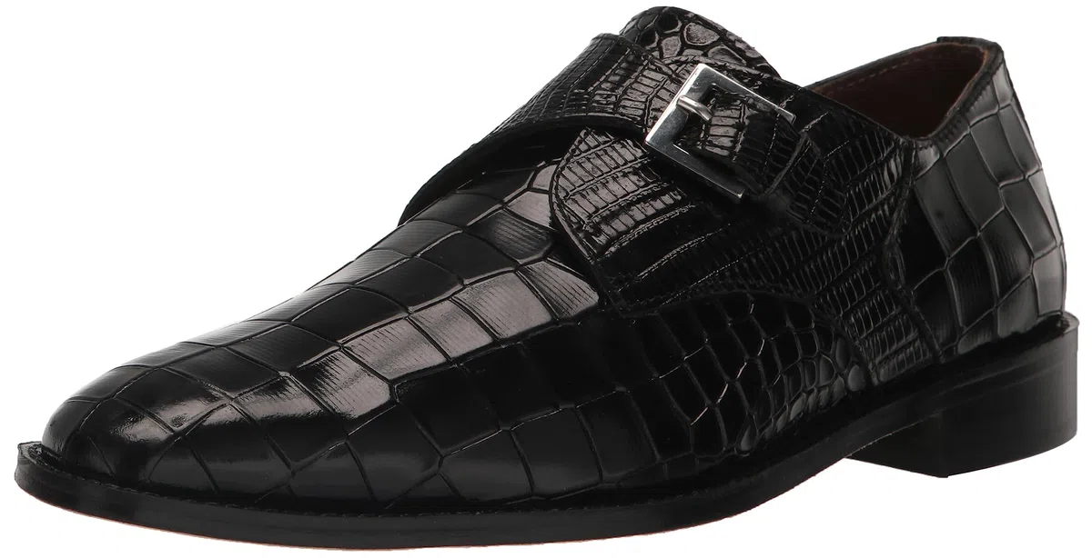 STACY ADAMS Herren Rapino Monk Strap mit einfarbiger Zehenpartie Mönch-Schnallenschuh