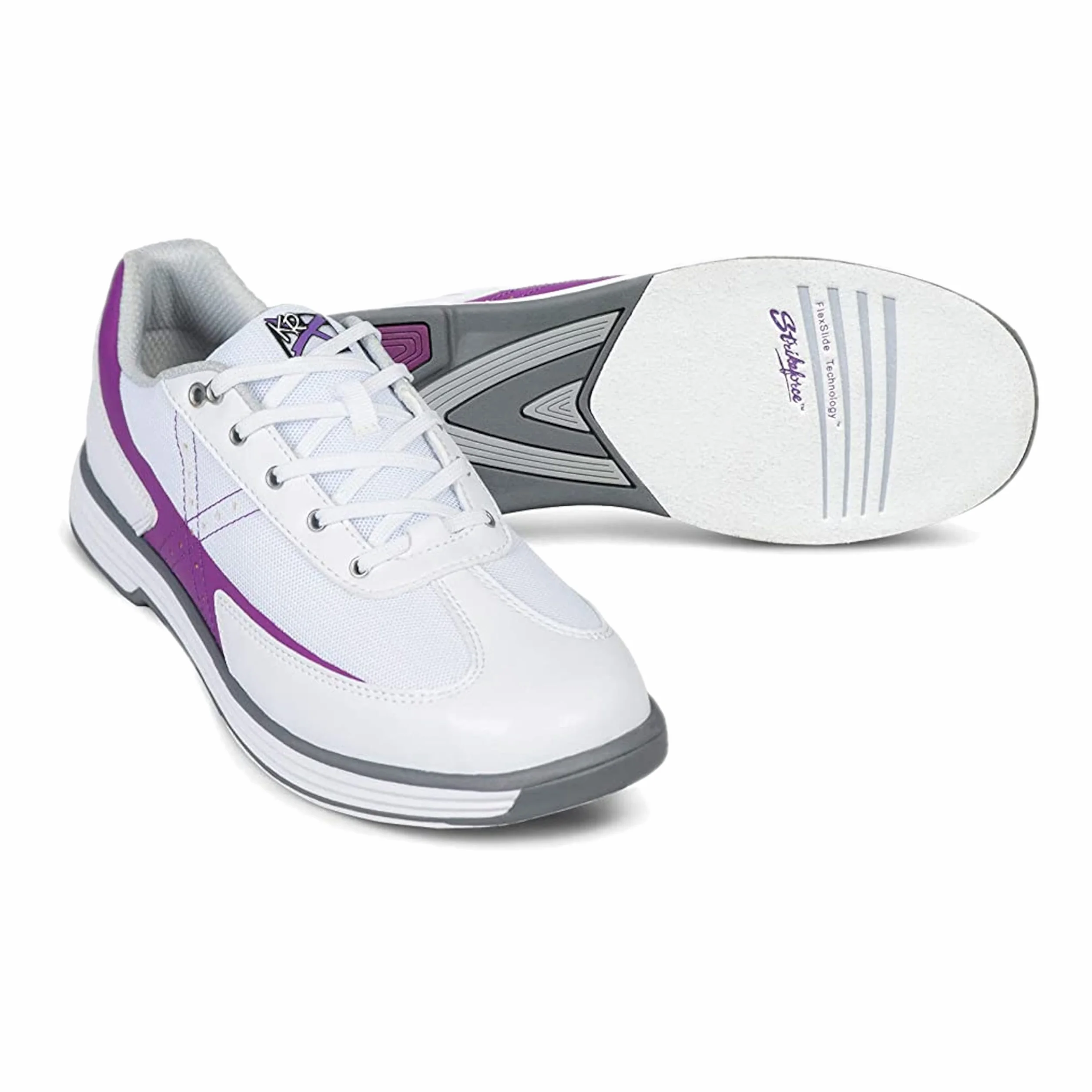 EMAX | Bowling-Schuhe Damen | KR Strikeforce - Flex | Weiß - Traube | Bowlingschuhe Frauen Größe 36-41