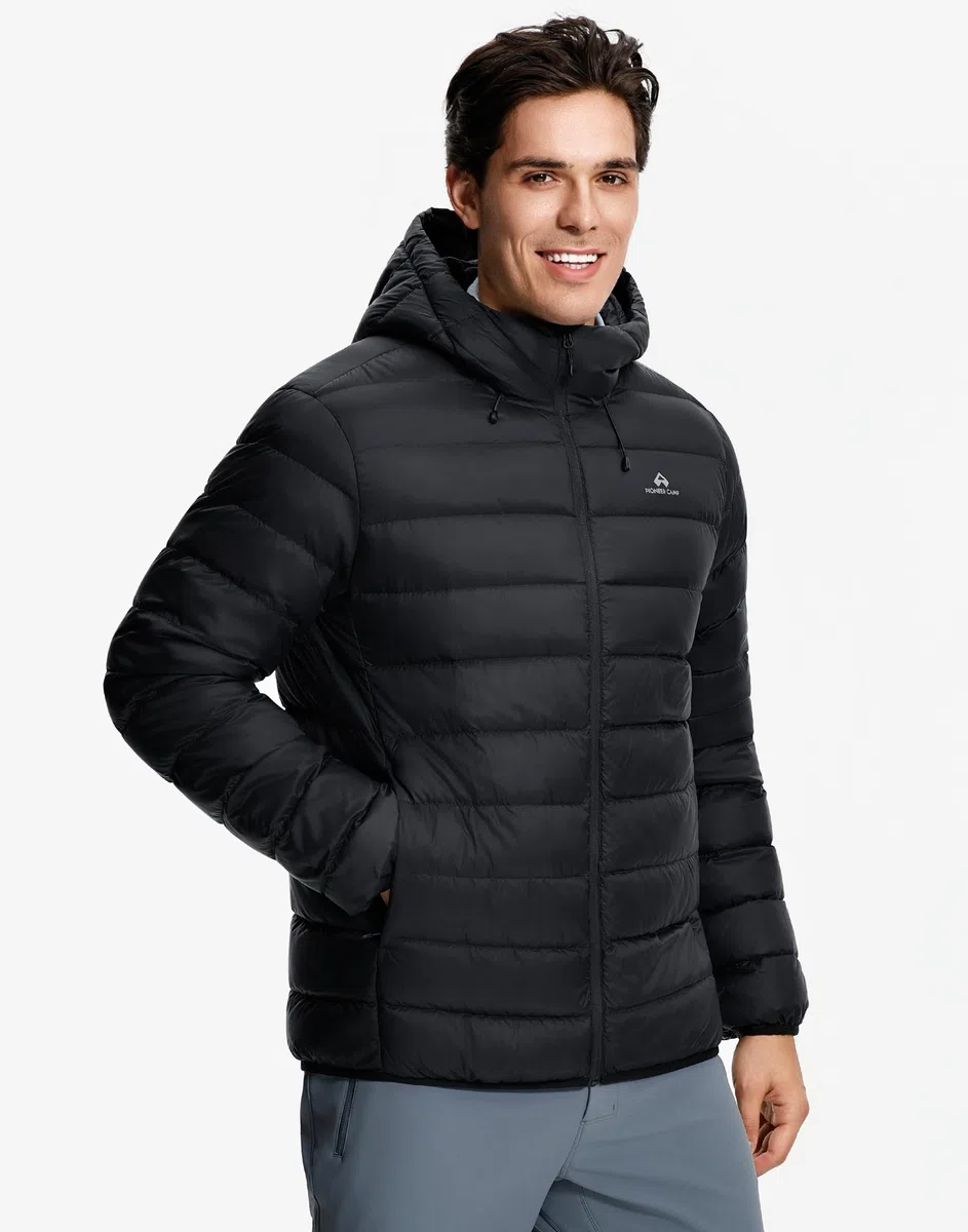 Pioneer Camp Herren Daunenjacke Winter 90% Entendaunen 650 Fill Leicht Warm Steppjacke Wasserdicht Winddicht Packbare Pufferjacke mit Kapuze Outdoorjacke