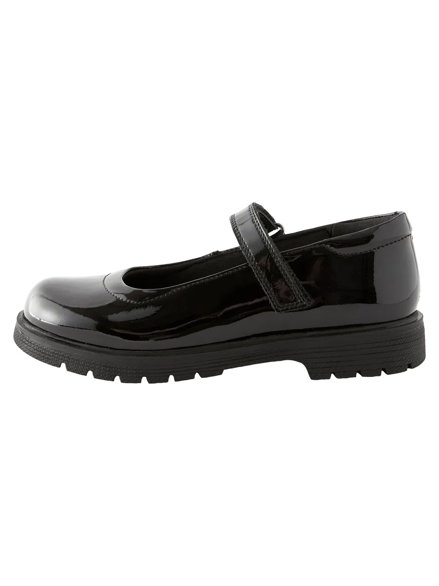 NEXT Mädchen Weite Passform (G) Klobige Mary-Jane-Schuhe aus Leder für die Schule, Weite Passform