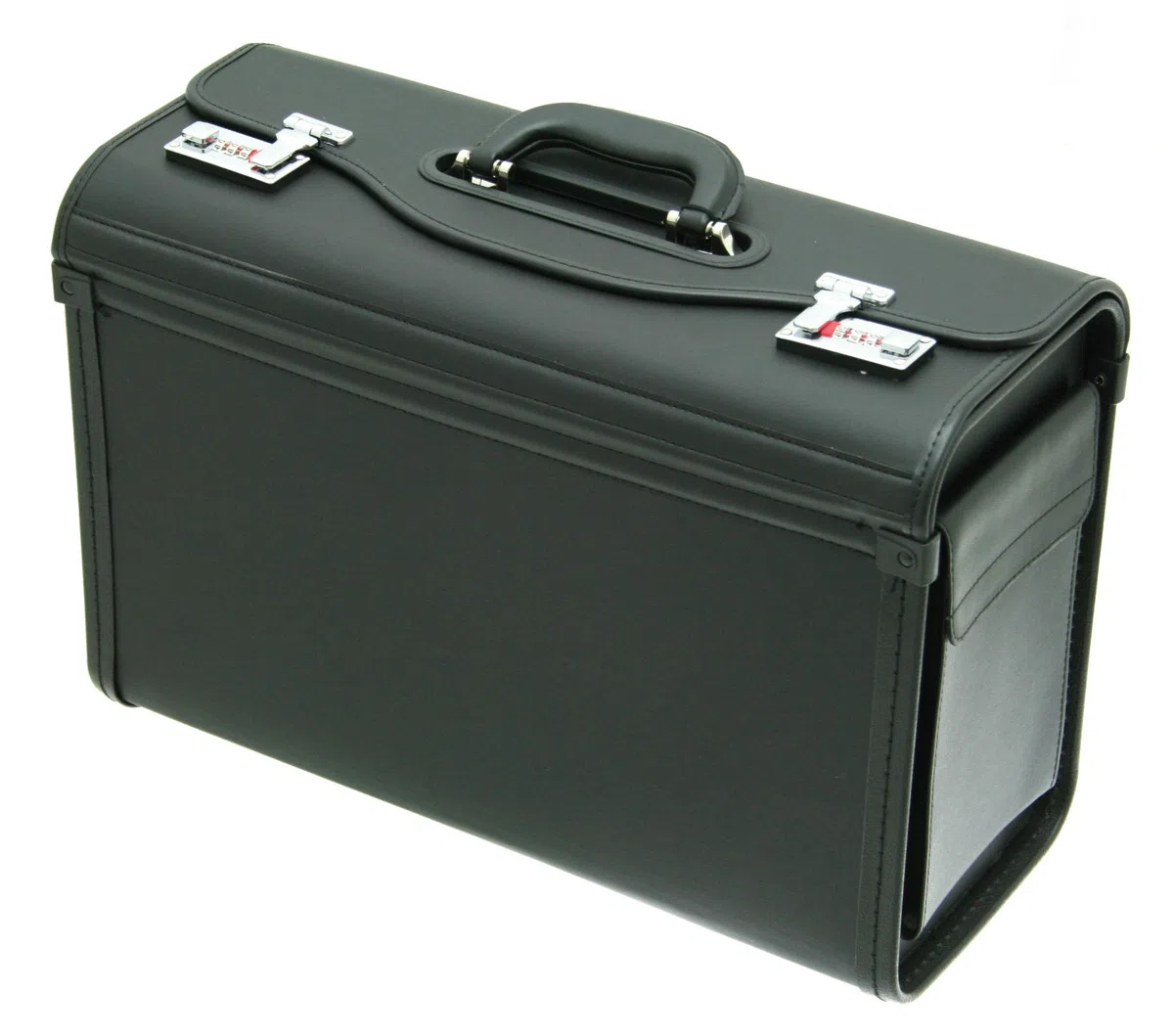 Pilotenkoffer Aktenkoffer Dokumentenkoffer 49 cm Schwarz