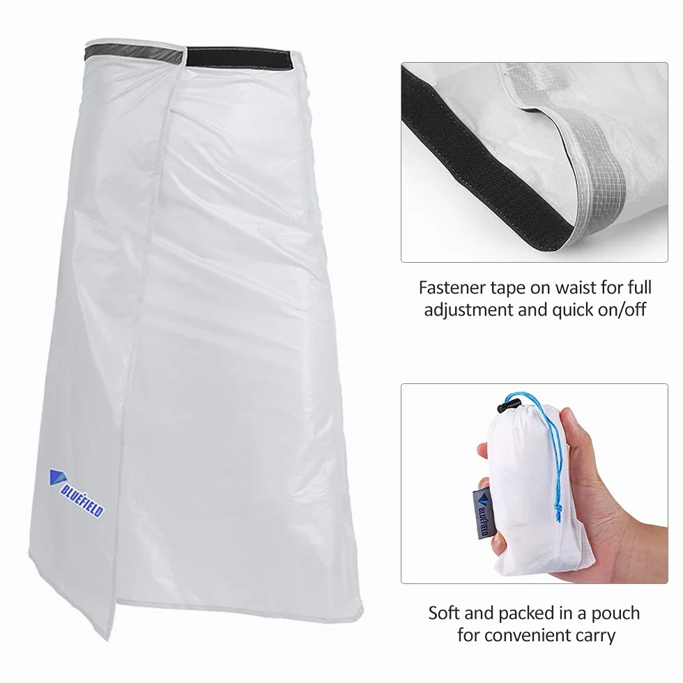 Regenrock,Ultraleichter dünner Regenrock wasserdichte Kilt Regenhose Packable Windschutz Kilt Rock