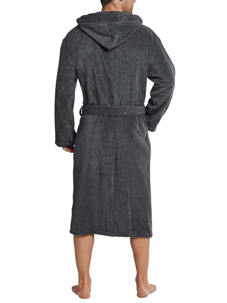 Schiesser Essentials Bademäntel Bademantel Uni Navy 128546/815
