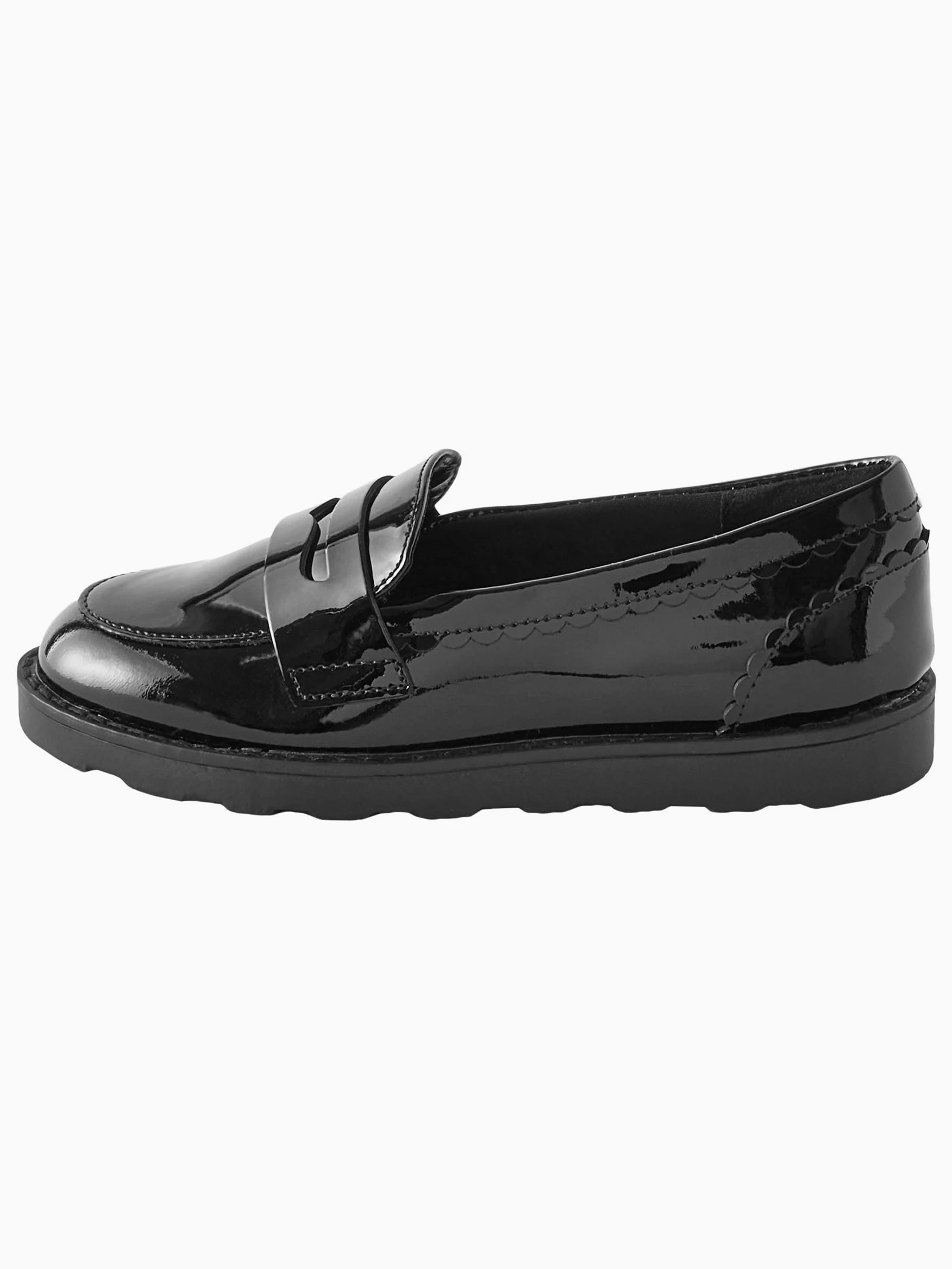 NEXT Mädchen Standard Lederslipper mit dünner Sohle und Troddel
