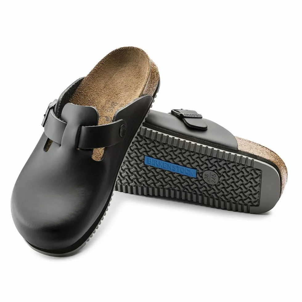 Birkenstock Boston Super Grip aus Naturleder - Herren und Damen Clogs Berufsschuh - Rutschhemmende Gummi-Eva-Sohle nach EN ISO 20347 - Anatomisch geformtes Kork-Latex-Fußbett
