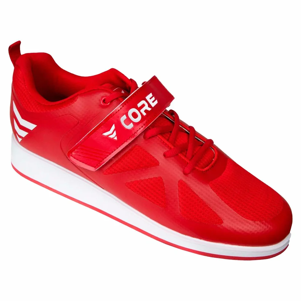 Nordcore Gewichtheberschuhe, Powerlifting Schuhe, Gewichtheberschuhe für Herren und Damen, Shoes for Weightlifting and Bodybuilding, Squat Schuhe, Gewichtheber Schuhe, Kreuzheben Schuhe Rot