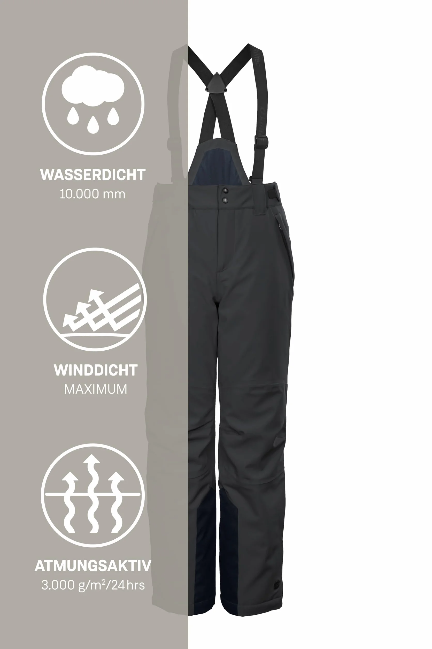 Killtec Jungen Funktionshose/Skihose mit abzippbarem Latz, Schneefang und Kantenschutz Ksw 79 Bys Ski Pnts