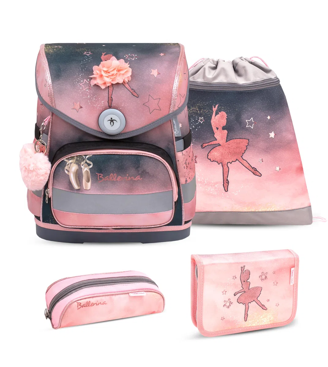 Belmil 405-41 Schulranzen Set (Ballerina Black Pink 2)