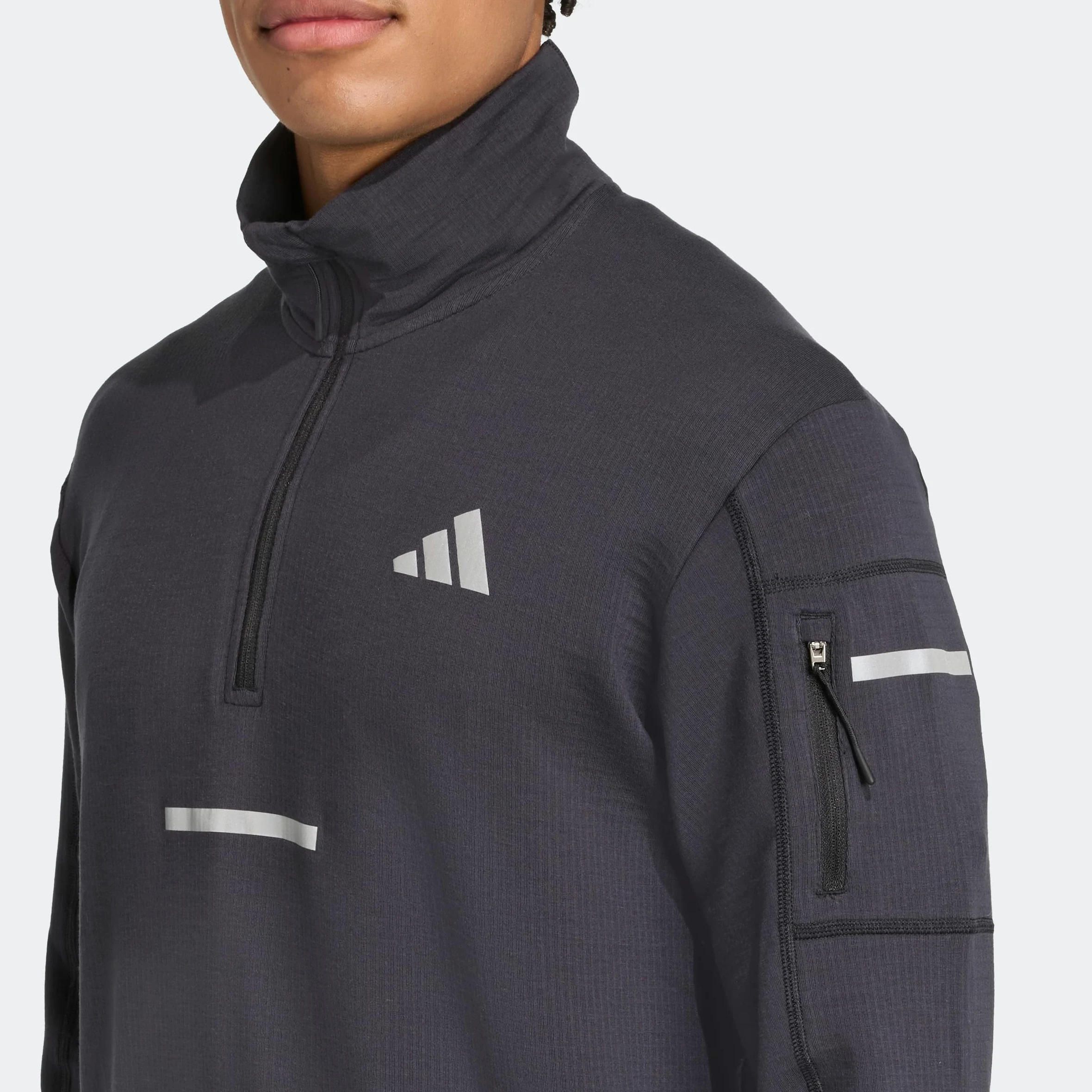 adidas Men's Adi365 Running Climawarm+ Laufshirt mit Reißverschluss bis zur Brust