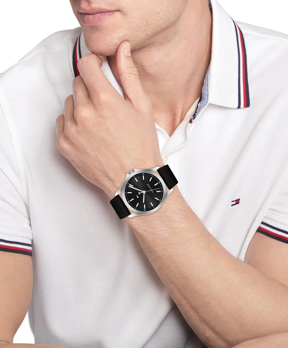 Tommy Hilfiger Uhr mit DREI-Zeiger-Quarzwerk für Herren mit Edelstahl- oder Lederarmband