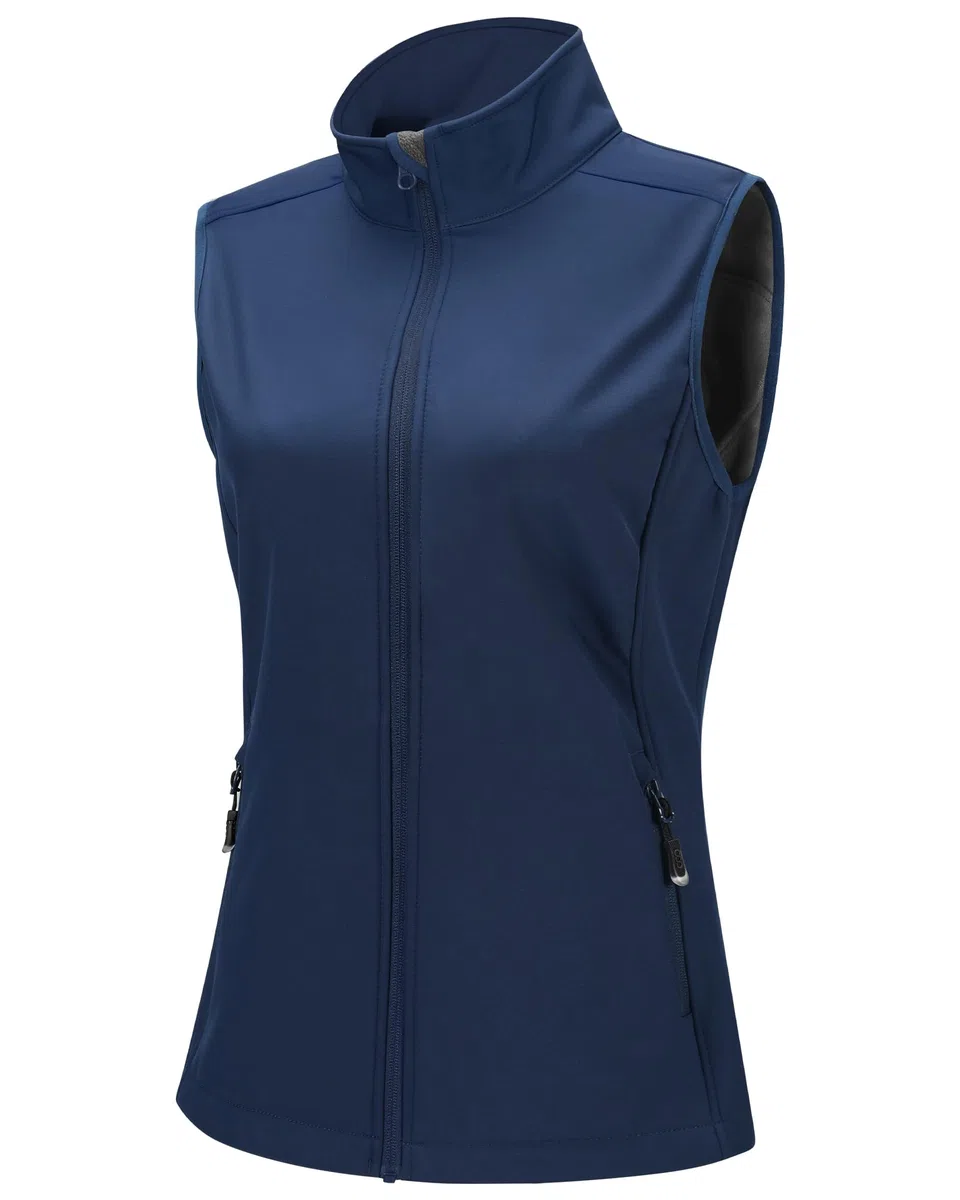Damen Outdoor Softshell Weste Wasserdicht Ärmellose Jacke Winddichte Fleece für Laufen Golf Wandern 33,000ft