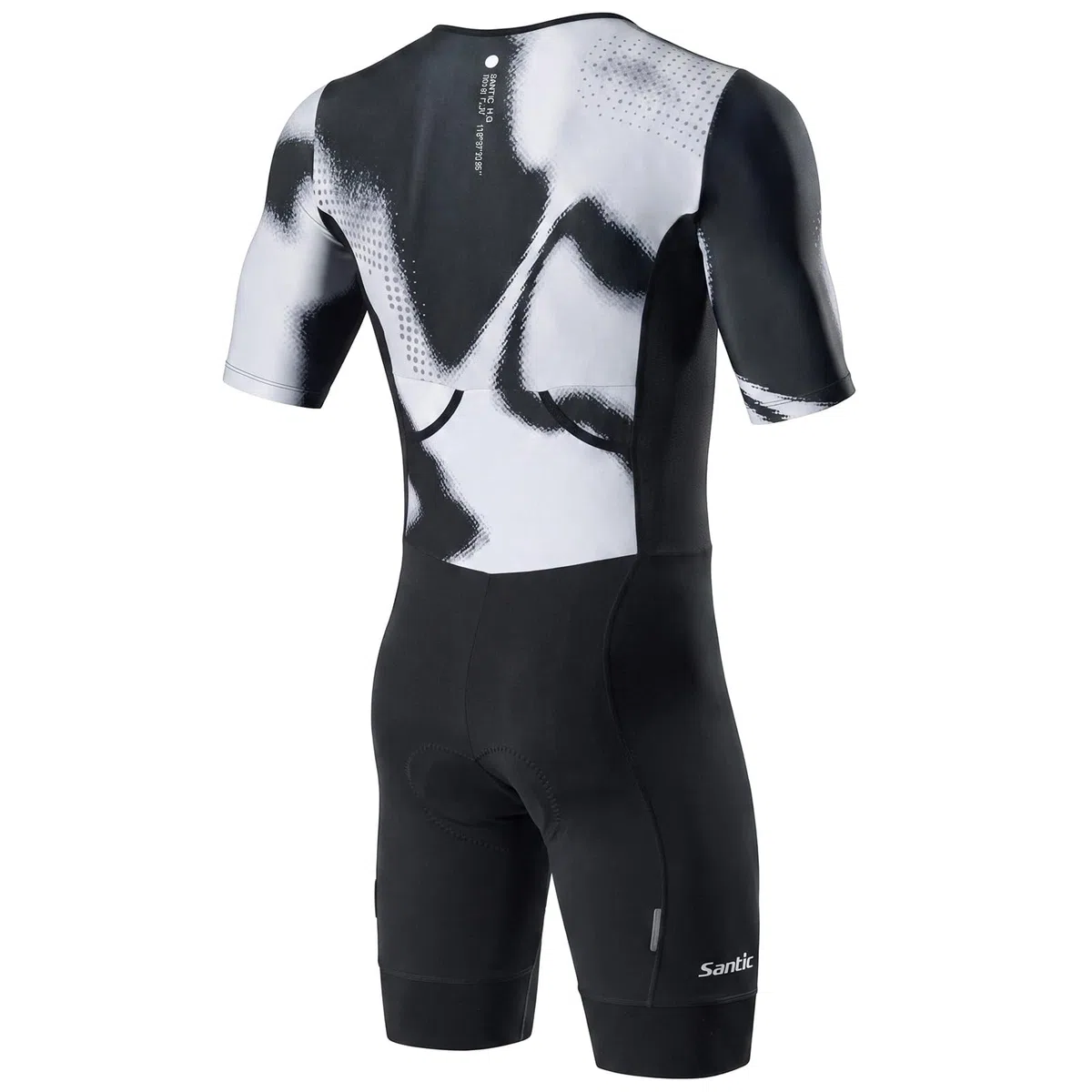 Santic Herren Triathlonanzug Gepolstert Einteiler Kuzarm Pro Fahrrad Skinsuit Rennsport Trisuit Abnehmen Radsportanzug