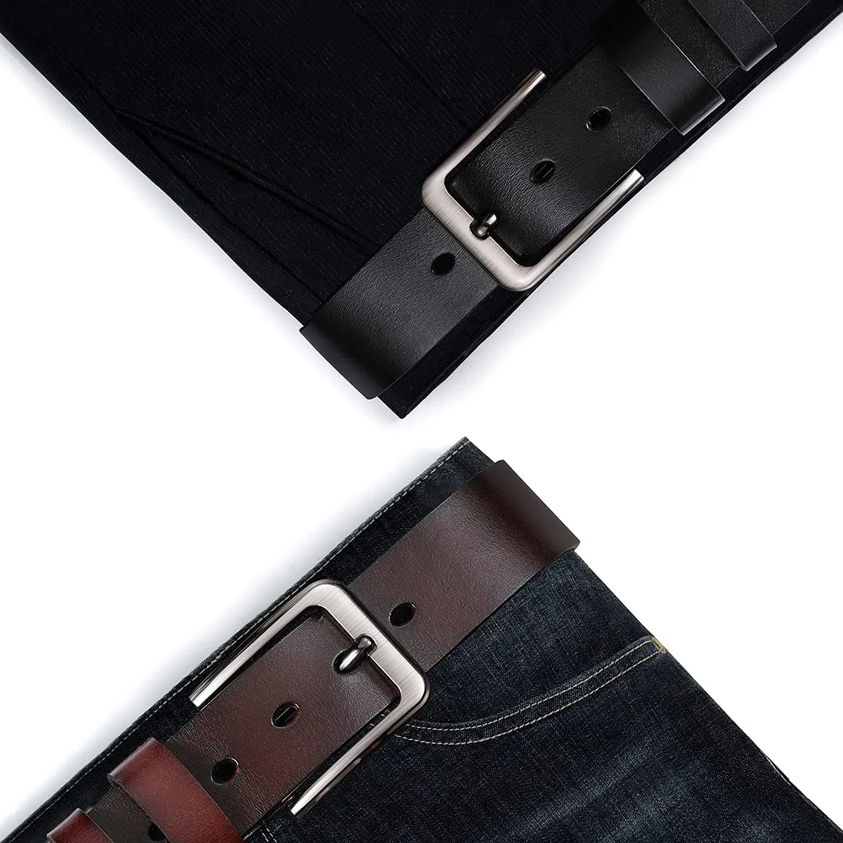 VRLEGEND Ledergürtel Herren 110-175cm Gürtel Leder Jean Business Metall Retro Jeansgürtel Vollrindleder 38mm Breite