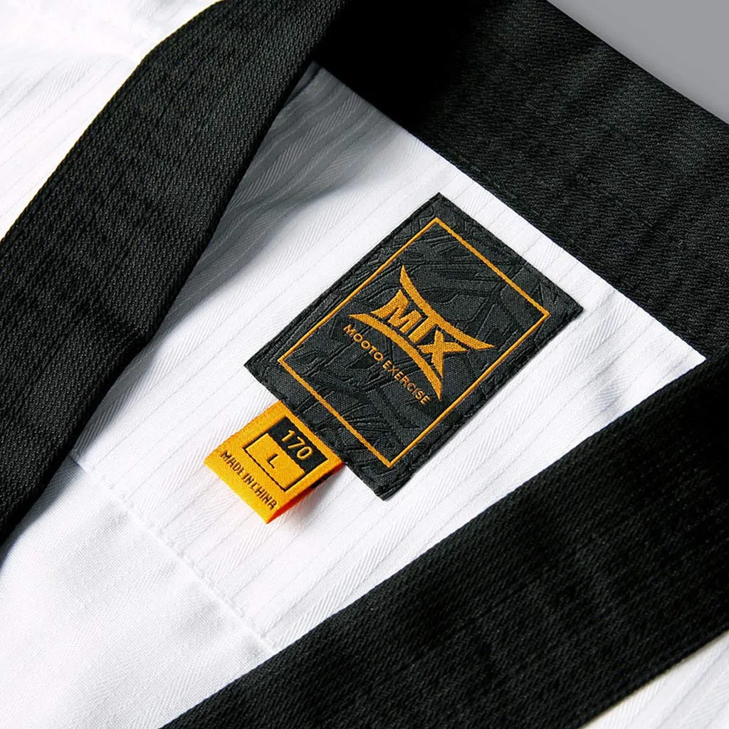 Mooto Korea Taekwondo MTX S2 Uniform Schwarz BK V-Ausschnitt Dobok Weiß Uniformen Tae Kwon Do MMA Kampfsport Karate WT Logo